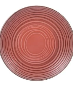Table Passion Lot De 6 Assiettes Plate Corail 27 Cm En Grès Orange
