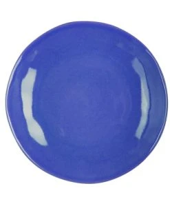 Table Passion Lot De 6 Assiettes Plate Hawaï 27,5 Cm En Grès Bleu