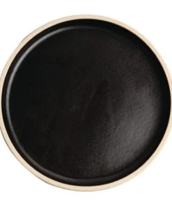 Olympia Lot De 6 Assiettes Plates Bord Droit 180 Mm Noire