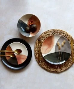 Novastyl Lot De 6 Assiettes Plates En Grès 26cm -Chef&Sommelier-boutique lot de 6 assiettes plates en gres 26cm 2