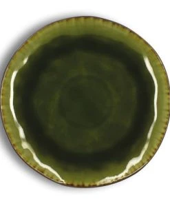 OGO Living Lot De 6 Assiettes Plates En Grès Vert 27,5cm