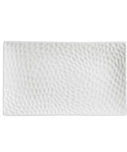 Table Passion Lot De 6 Assiettes Rectangle 20x12 Cm En Porcelaine Blanc