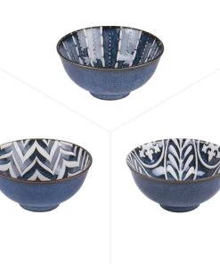 Table Passion Lot De 6 Coupelle 9,5 Cm En Porcelaine Bleu