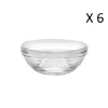 Duralex Lot De 6 - Coupelle Empilable 12,5 Cl En Verre Trempé Transparent