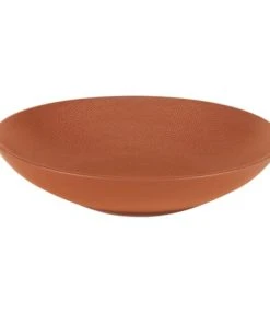 Table Passion Lot De 6 Grande Assiettes Creuse Terra 25 Cm En Grès Orange
