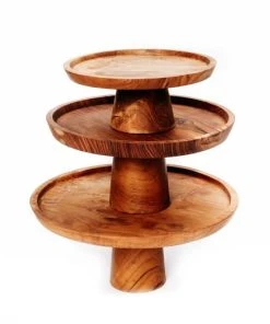 Bazar Bizar Petite Assiette à Gâteau En Bois De Teck -Chef&Sommelier-boutique petite assiette a gateau en bois de teck 3