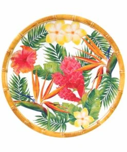 Les Jardins De La Comtesse Petite Assiette En Mélamine Imprimé De Fleurs Exotiques Ø 23 Cm