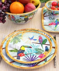 Les Jardins De La Comtesse Petite Assiette Plate En Mélamine 23 Cm Imprimé De Toucans -Chef&Sommelier-boutique petite assiette plate en melamine 23 cm imprime de toucans 2