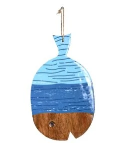 Sensei Maison Planche à Découper Décorative 37 Cm Bleu 37x22x3 Cm