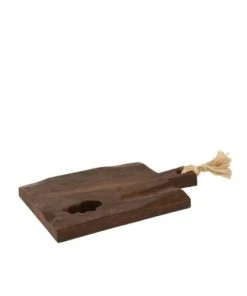 LANADECO Planche à Découper Irrégulière Carrée Bois Marron