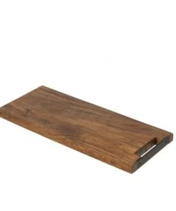 LANADECO Planche à Découper Longue Bois Marron L50cm