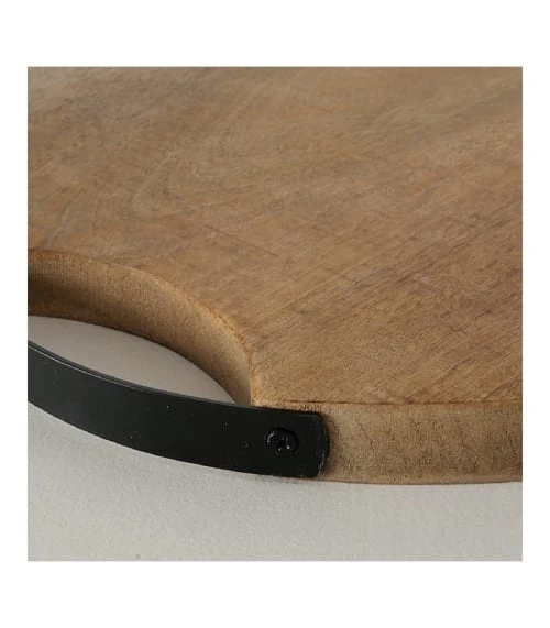 Wadiga Planche à Découper Ronde En Bois Et Métal Noir D33cm 4 Wadiga Planche à Découper Ronde En Bois Et Métal Noir D33cm – Image 2