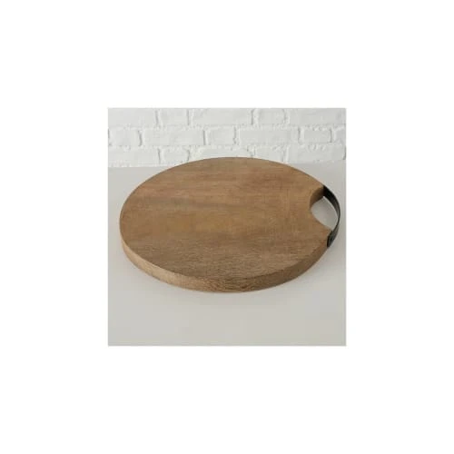 Wadiga Planche à Découper Ronde En Bois Et Métal Noir D33cm 5 Wadiga Planche à Découper Ronde En Bois Et Métal Noir D33cm – Image 3