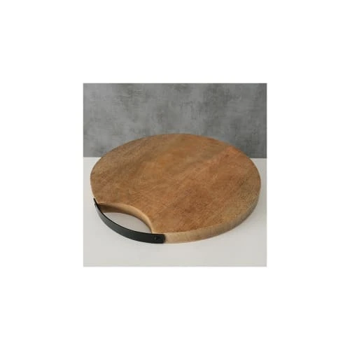 Wadiga Planche à Découper Ronde En Bois Et Métal Noir D33cm 6 Wadiga Planche à Découper Ronde En Bois Et Métal Noir D33cm – Image 4