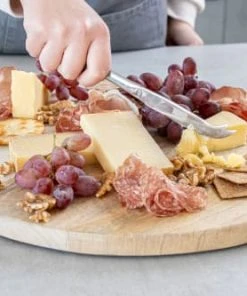 Masterclass Planche à Pagaie Ronde En Bois Et Marbre Marron Et Gris -Chef&Sommelier-boutique planche a pagaie ronde en bois et marbre marron et gris 2