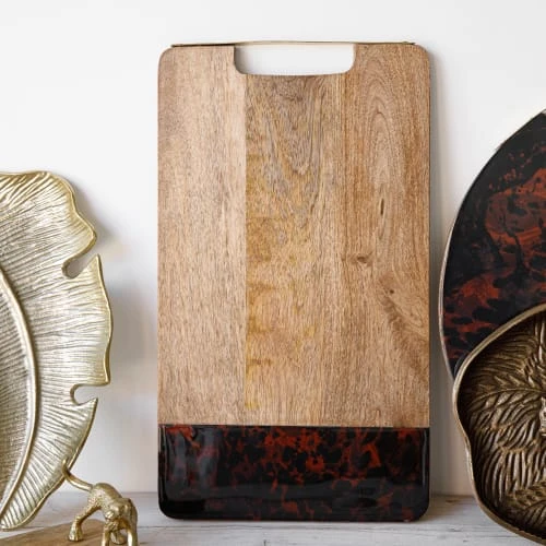 Artesa Planche Avec Résine écaille De Torture Bois D'acacia Marron 6 Artesa Planche Avec Résine écaille De Torture Bois D'acacia Marron – Image 4