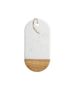 Masterclass Planche De Service En Marbre Et Bois Blanc Et Marron