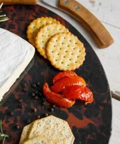 Artesa Planche Rond En Résine écaille De Tortue Noir Et Doré -Chef&Sommelier-boutique planche rond en resine ecaille de tortue noir et dore 3