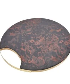Artesa Planche Rond En Résine écaille De Tortue Noir Et Doré -Chef&Sommelier-boutique planche rond en resine ecaille de tortue noir et dore 5