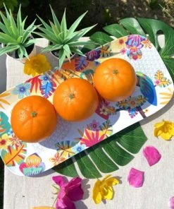 Les Jardins De La Comtesse Plat à Cake Rectangulaire En Mélamine 37,5 Cm Avec Motif Perroquet -Chef&Sommelier-boutique plat a cake rectangulaire en melamine 37 5 cm avec motif perroquet 2