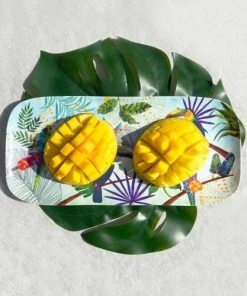 Les Jardins De La Comtesse Plat à Cake Rectangulaire En Mélamine 37,5 Cm Imprimé De Toucans -Chef&Sommelier-boutique plat a cake rectangulaire en melamine 37 5 cm imprime de toucans 2