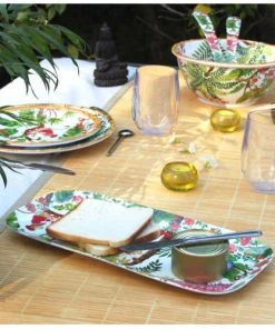 Les Jardins De La Comtesse Plat à Cake Rectangulaire Mélamine 37,5 Cm Décoré De Singes De Bali -Chef&Sommelier-boutique plat a cake rectangulaire melamine 37 5 cm decore de singes de bali 1