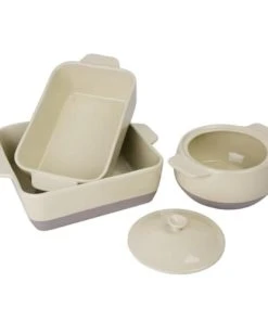 Olympia Plat à Rôtir Rectangulaire 2.5 Litres Crème Et Taupe -Chef&Sommelier-boutique plat a rotir rectangulaire 2 5 litres creme et taupe 3