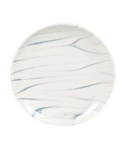 Maisons Du Monde Plat à Tapas En Grès Blanc Et Bleu Effet Marbré
