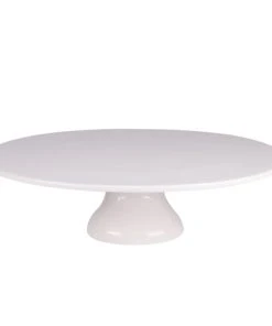 Table Passion Plat à Tarte Sur Pied 33 Cm En Porcelaine Blanc