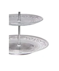 Wadiga Plat De Présentation Fruits Ou Gâteaux à 2 étages En Verre 20x25x25cm -Chef&Sommelier-boutique plat de presentation fruits ou gateaux a 2 etages en verre 20x25x25cm 2