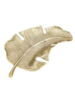 Artesa Plat De Service En Forme De Feuille En Aluminium Doré -Chef&Sommelier-boutique plat de service en forme de feuille en aluminium dore 5