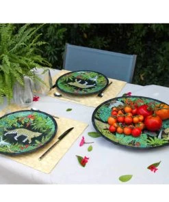 Les Jardins De La Comtesse Plat De Service Rond En Mélamine Avec Des Motifs Jungle 35,5 Cm -Chef&Sommelier-boutique plat de service rond en melamine avec des motifs jungle 35 5 cm 1