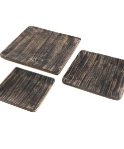 Zago Plat Décoratif Carré En Bois De Manguier Noir 25 Cm -Chef&Sommelier-boutique plat decoratif carre en bois de manguier noir 25 cm 1