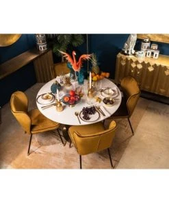 Kare Design Plat En Porcelaine Blanche Et Dorée D31 -Chef&Sommelier-boutique plat en porcelaine blanche et doree d31 1