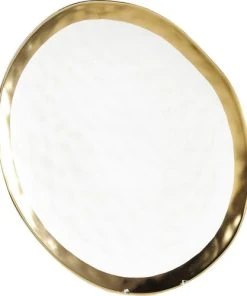 Kare Design Plat En Porcelaine Blanche Et Dorée D31 -Chef&Sommelier-boutique plat en porcelaine blanche et doree d31 3
