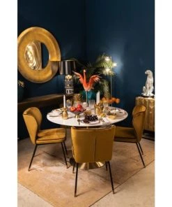 Kare Design Plat En Porcelaine Blanche Et Dorée D31 -Chef&Sommelier-boutique plat en porcelaine blanche et doree d31 4