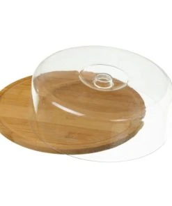Wadiga Plateau Fromage Bambou Rond Et Cloche Acrylique -Chef&Sommelier-boutique plateau fromage bambou rond et cloche acrylique 1