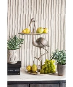 Kare Design Présentoir à Gâteaux 2 Niveaux Flamant Rose En Alu -Chef&Sommelier-boutique presentoir a gateaux 2 niveaux flamant rose en alu 1