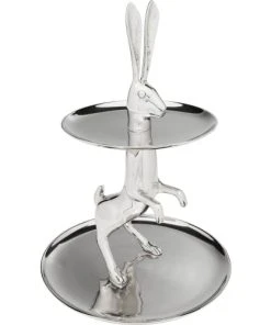 Kare Design Présentoir à Gâteaux 2 Niveaux Lapin En Alu -Chef&Sommelier-boutique presentoir a gateaux 2 niveaux lapin en alu 4