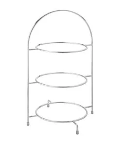 Utopia Présentoir à Gâteaux Chromé 3 Niveaux