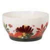 Maisons Du Monde Saladier En Grès Blanc à Dessins Fleurs Multicolores