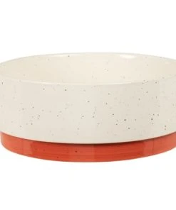 Maisons Du Monde Saladier En Grès Blanc Et Rouge