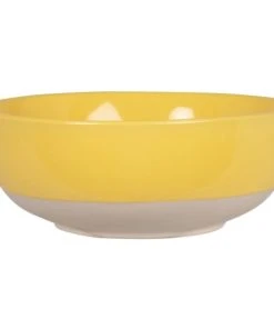Maisons Du Monde Saladier En Grès Jaune Et Blanc