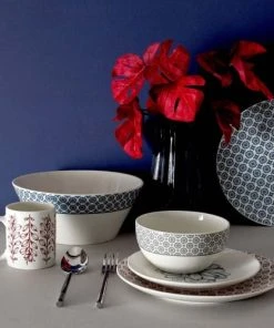 The Home Deco Factory Saladier En Porcelaine Cottage 24 Cm Bleu -Chef&Sommelier-boutique saladier en porcelaine cottage 24 cm bleu 2