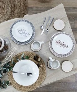 The Home Deco Factory Saladier En Porcelaine Cottage 24 Cm Gris -Chef&Sommelier-boutique saladier en porcelaine cottage 24 cm gris 3