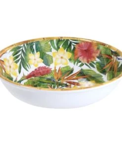 Les Jardins De La Comtesse Saladier Profond En Mélamine Décoré Par Des Fleurs Exotiques