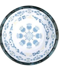 Les Jardins De La Comtesse Saladier Profond En Mélamine Pure Bleu Et Beige 25 Cm -Chef&Sommelier-boutique saladier profond en melamine pure bleu et beige 25 cm 2