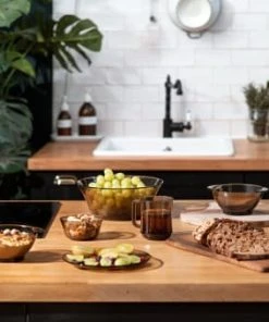 Duralex Saladier Tulipe 2,2L En Verre Trempé Résistant Teinté Sepia -Chef&Sommelier-boutique saladier tulipe 2 2l en verre trempe resistant teinte sepia 1