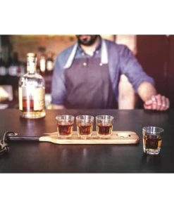 Gentlemen's Hardware Service à 4 Shots En Bois D'acacia -Chef&Sommelier-boutique service a 4 shots en bois d acacia 1