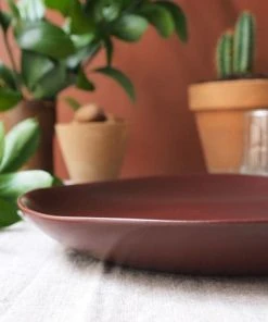 Maison Tilleul Service Assiettes En Céramique Rouge -Chef&Sommelier-boutique service assiettes en ceramique rouge 3